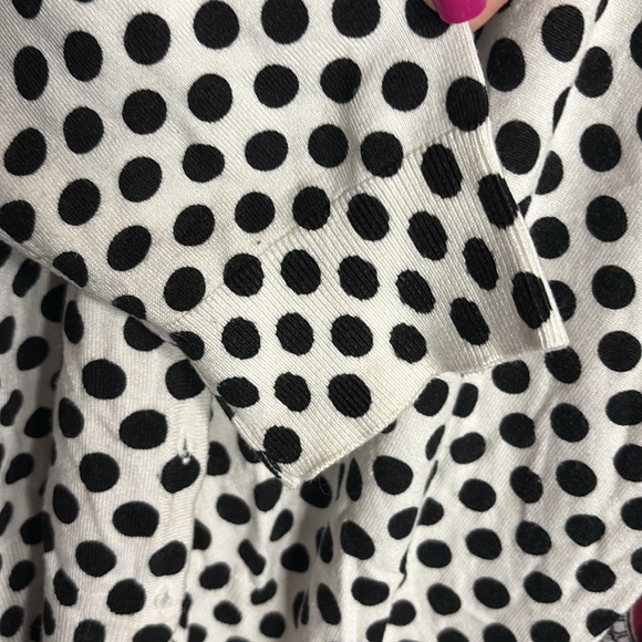 CABLE & GAUGE Black and White Polka Dot Sweater NWOT - Picture 5 of 9